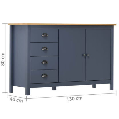 Sideboard Hill Grey 130x40x80 cm Solid Pine Wood