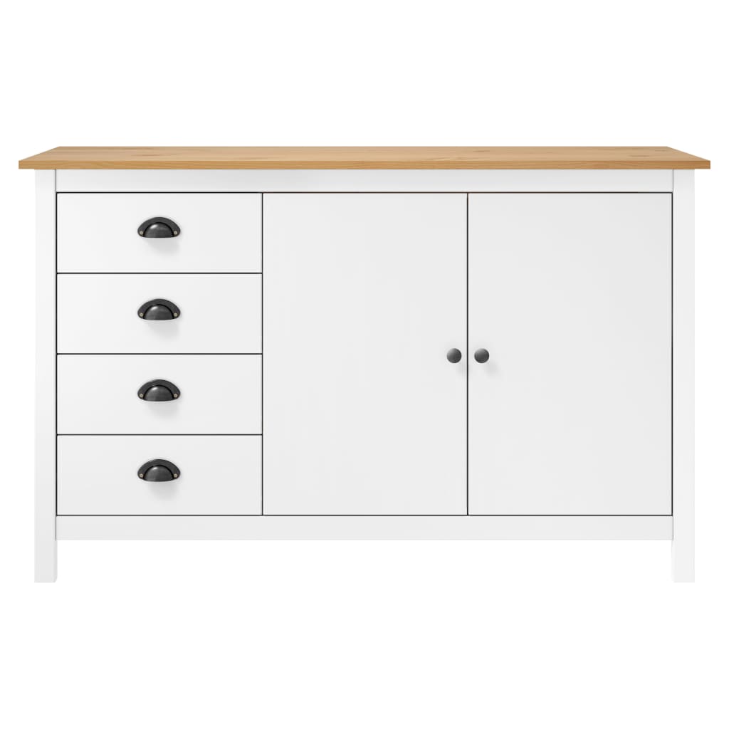 Sideboard | White and honey brown | Solid pine wood | Medium | Sideboard