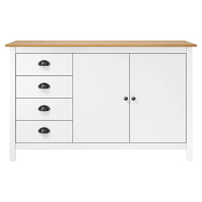 288934 vidaXL Sideboard "Hill" White 130x40x80 cm Solid Pine Wood