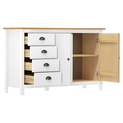 Sideboard | White and honey brown | Solid pine wood | Medium | Sideboard