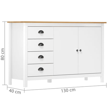 Sideboard | White and honey brown | Solid pine wood | Medium | Sideboard