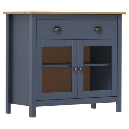 Sideboard Hill Grey 90x40x80 cm Solid Pine Wood