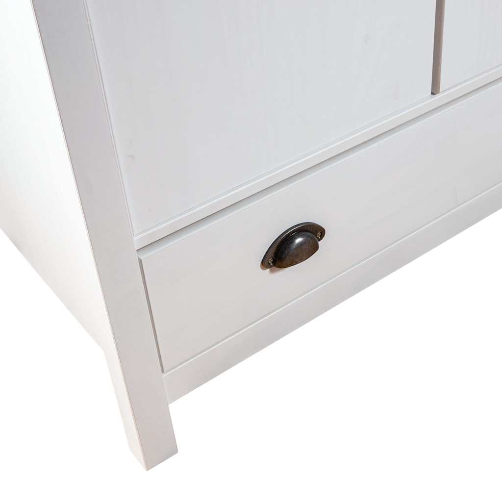 288948 vidaXL 2-Door Wardrobe "Hill" White 89x50x170 cm Solid Pine Wood
