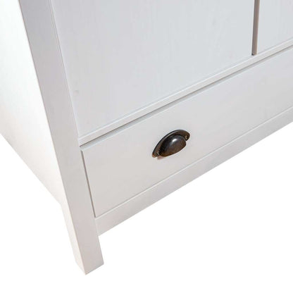 288948 vidaXL 2-Door Wardrobe "Hill" White 89x50x170 cm Solid Pine Wood