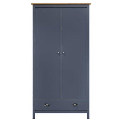 288949 vidaXL 2-Door Wardrobe "Hill" Grey 89x50x170 cm Solid Pine Wood