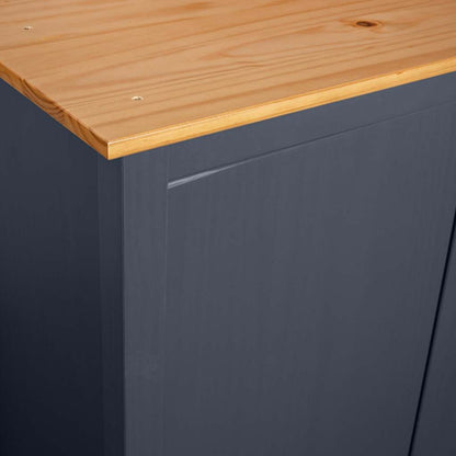 288949 vidaXL 2-Door Wardrobe "Hill" Grey 89x50x170 cm Solid Pine Wood