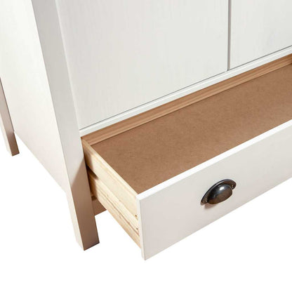 288950 vidaXL 2-Door Wardrobe "Hill" White 89x50x170 cm Solid Pine Wood