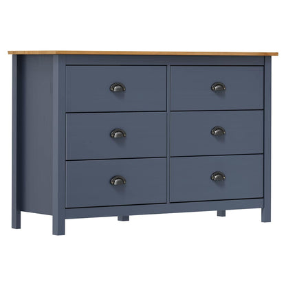 288985 vidaXL Sideboard "Hill" Grey 125x40x80 cm Solid Pine Wood