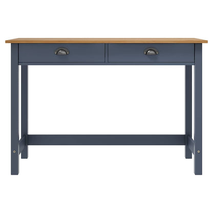 288993 vidaXL Console Table "Hill" with 2 Drawers Grey 110x45x74 cm Solid Pine Wood