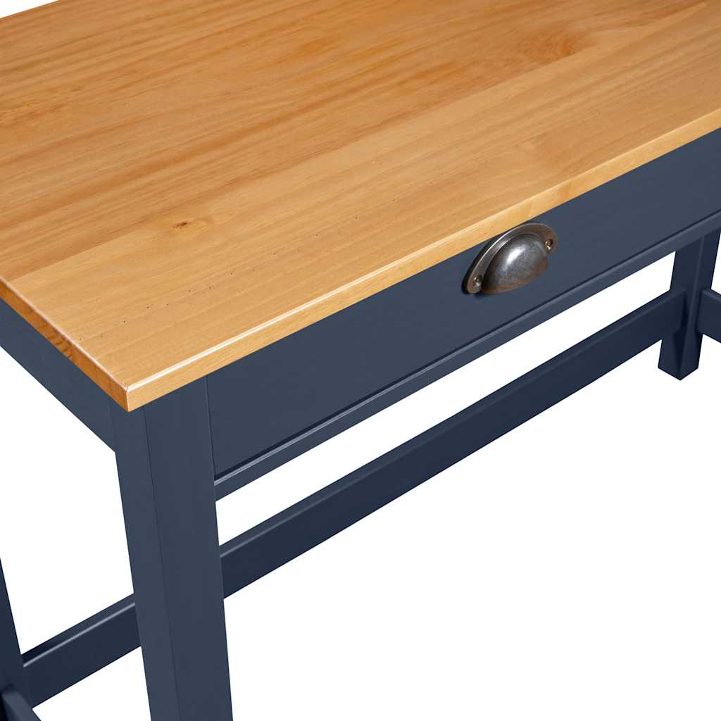 288993 vidaXL Console Table "Hill" with 2 Drawers Grey 110x45x74 cm Solid Pine Wood