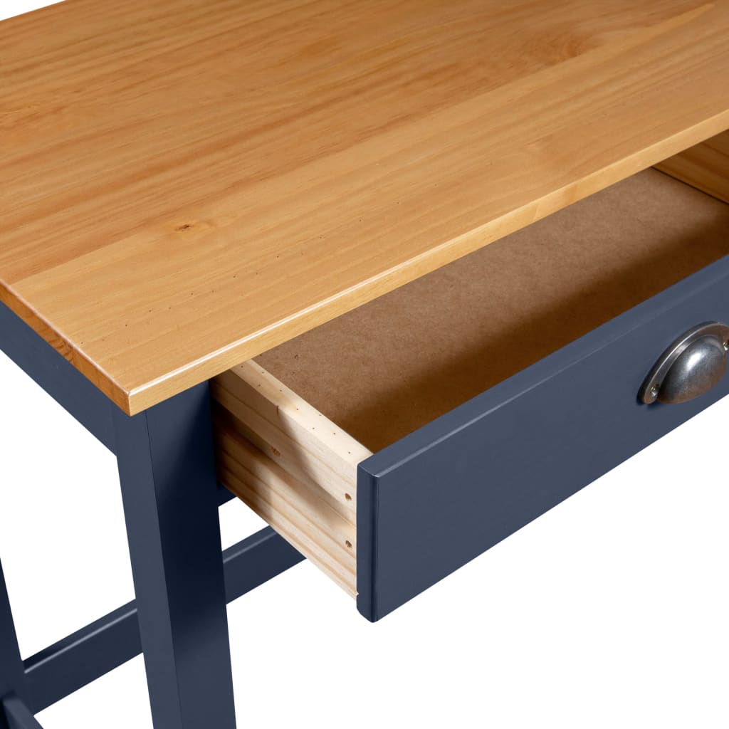 288993 vidaXL Console Table "Hill" with 2 Drawers Grey 110x45x74 cm Solid Pine Wood