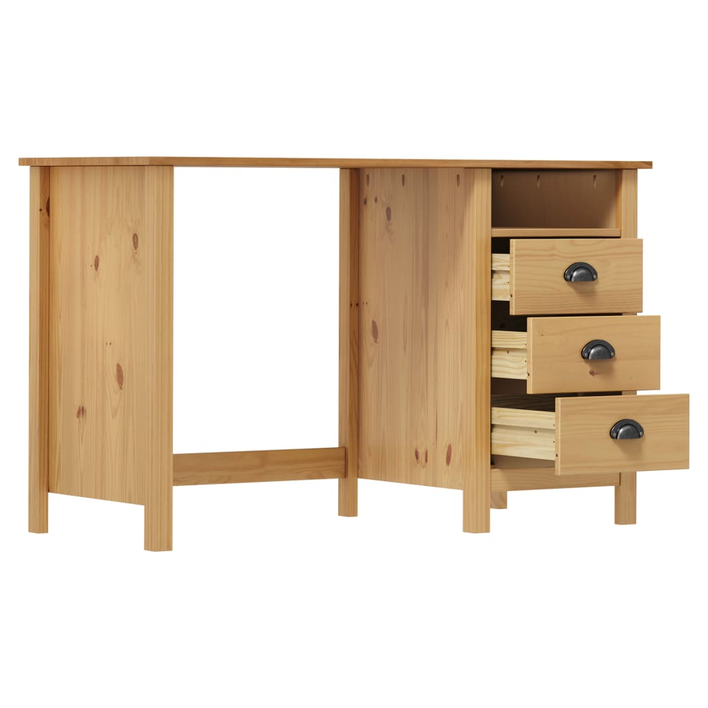 Desk Hill with 3 Drawers 120x50x74 cm Solid Pine Wood