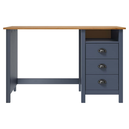 Desk Hill with 3 Drawers Grey 120x50x74 cm Solid Pine Wood