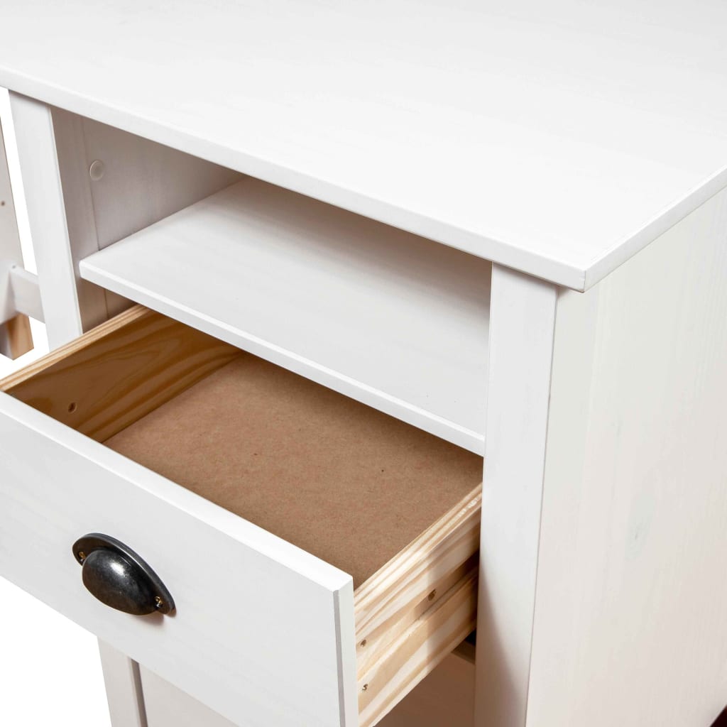 Desk Hill White 150x50x74 cm Solid Pine Wood