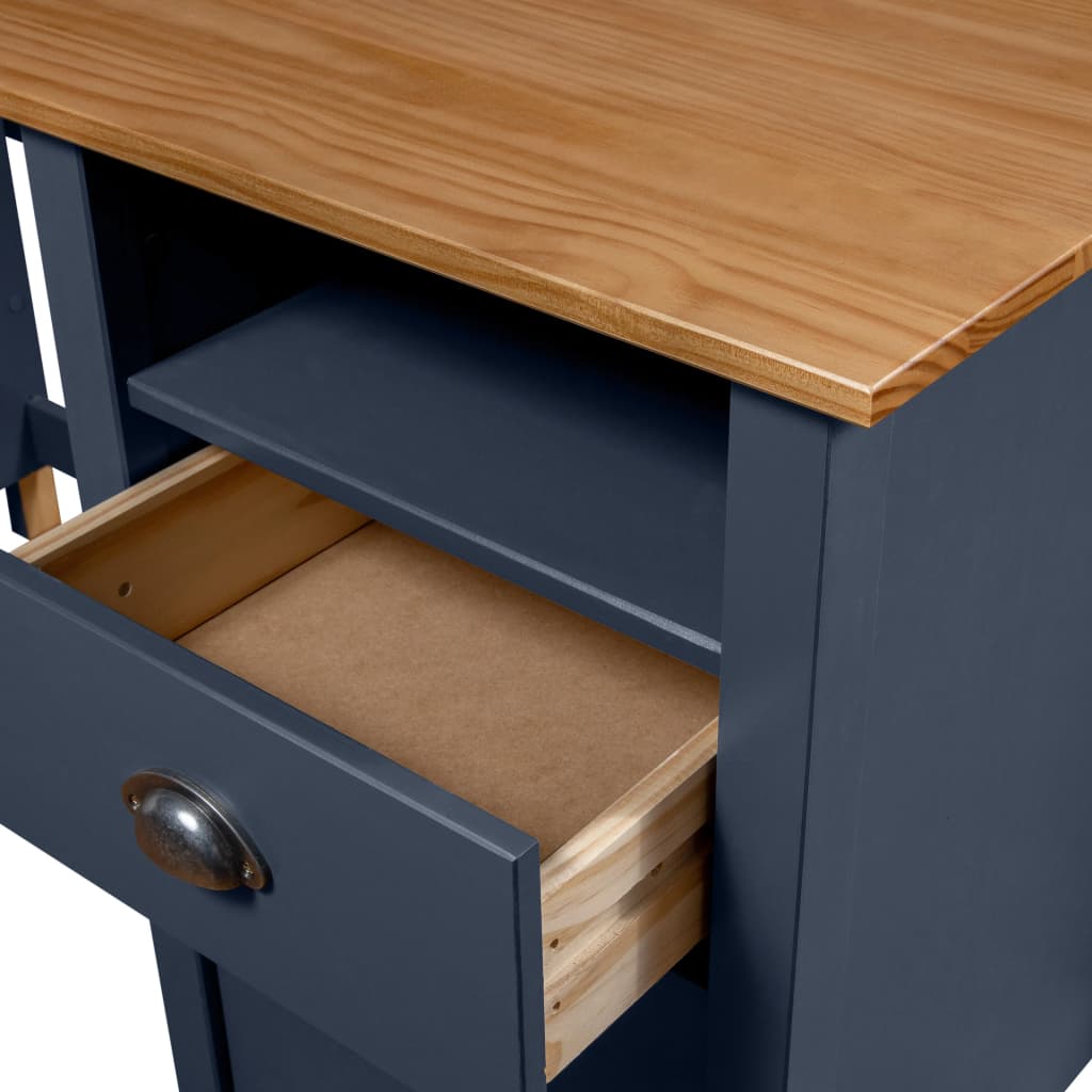 Desk Hill Grey 150x50x74 cm Solid Pine Wood