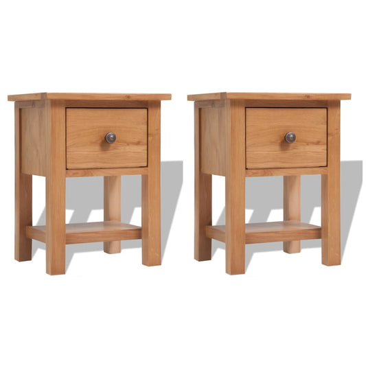 3053416 vidaXL Nightstands 2 pcs 36x30x47 cm Solid Oak Wood (2x243930)