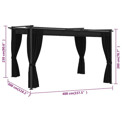 Gazebo 4x3 m Anthracite