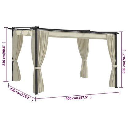 Gazebo 4x3 m Cream