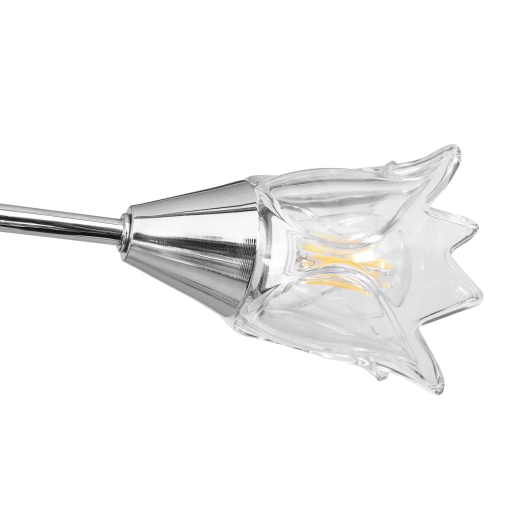 Ceiling Lamp with Transparent Glass Shades for 5 E14 Bulbs Tulip, showcasing its elegant design and chromed plated steel construction.