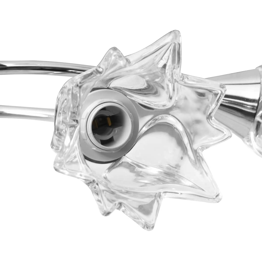 Artistic view of Ceiling Lamp with Transparent Glass Shades for 5 E14 Bulbs Tulip, highlighting the stylish tulip-shaped lampshades.