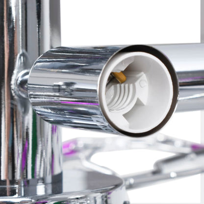 The stylish Ceiling Lamp with Acrylic Crystal Leaf Arms for 5 E14 Bulbs Purple illuminating a beautiful bedroom setting.