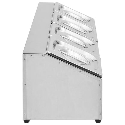 Gastronorm Container Holder with 4 GN 1/6 Pan Stainless Steel