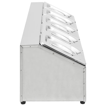 Gastronorm Container Holder with 5 GN 1/6 Pan Stainless Steel