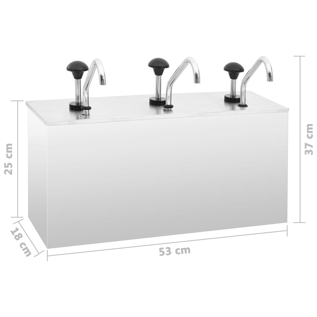Sauce Dispenser Stainless Steel 3 x 3.5 L