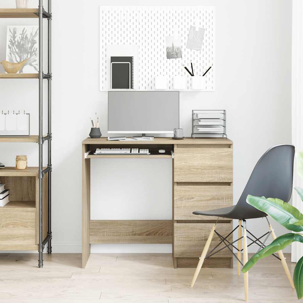 Desk Sonoma Oak 90x45x76 cm Engineered Wood
