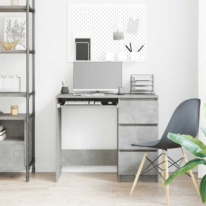 Desk Concrete Grey 90x45x76 cm Engineered Wood