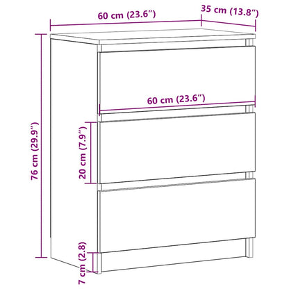 801383 vidaXL Sideboard Black 60x35x76 cm Engineered Wood