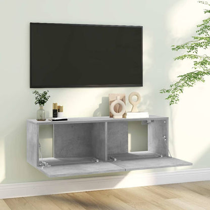 801485 vidaXL TV Cabinet Concrete Grey 100x30x30 cm Engineered Wood