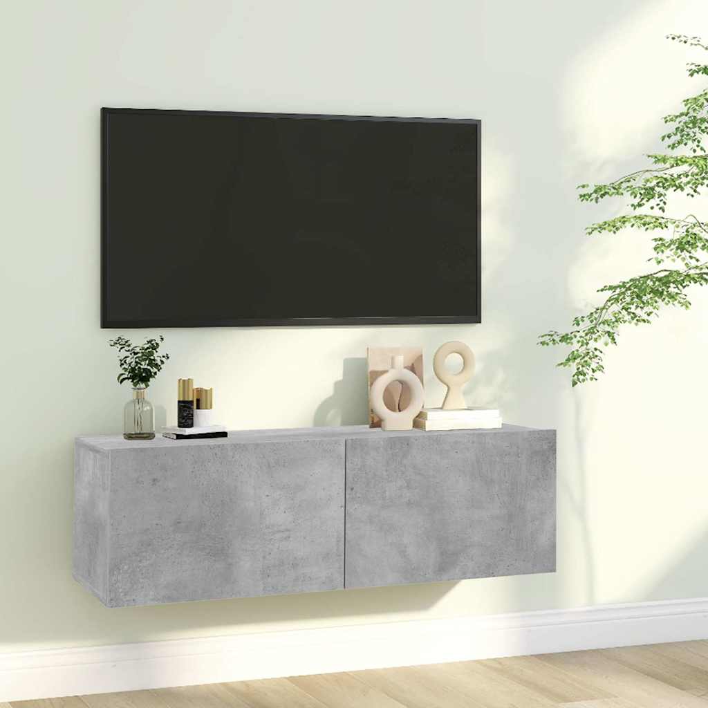 801485 vidaXL TV Cabinet Concrete Grey 100x30x30 cm Engineered Wood