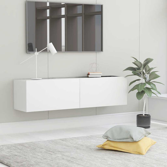 TV Cabinet | White | Engineered Wood | Medium | Drop-Down | TV Cabinet