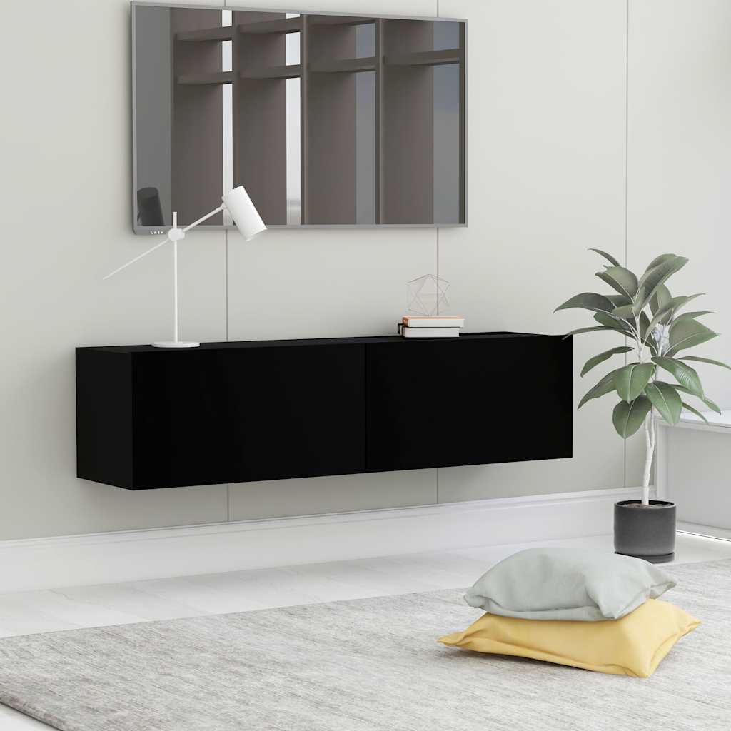 801491 vidaXL TV Cabinet Black 120x30x30 cm Engineered Wood