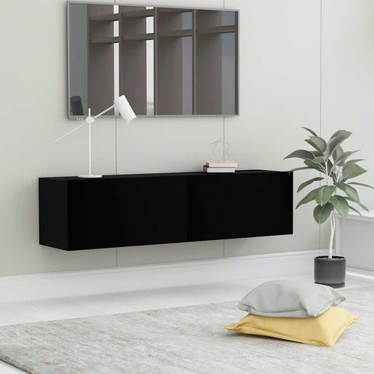 801491 vidaXL TV Cabinet Black 120x30x30 cm Engineered Wood