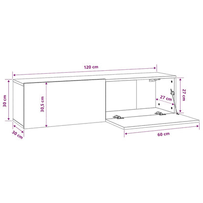 801493 vidaXL TV Cabinet Sonoma Oak 120x30x30 cm Engineered Wood