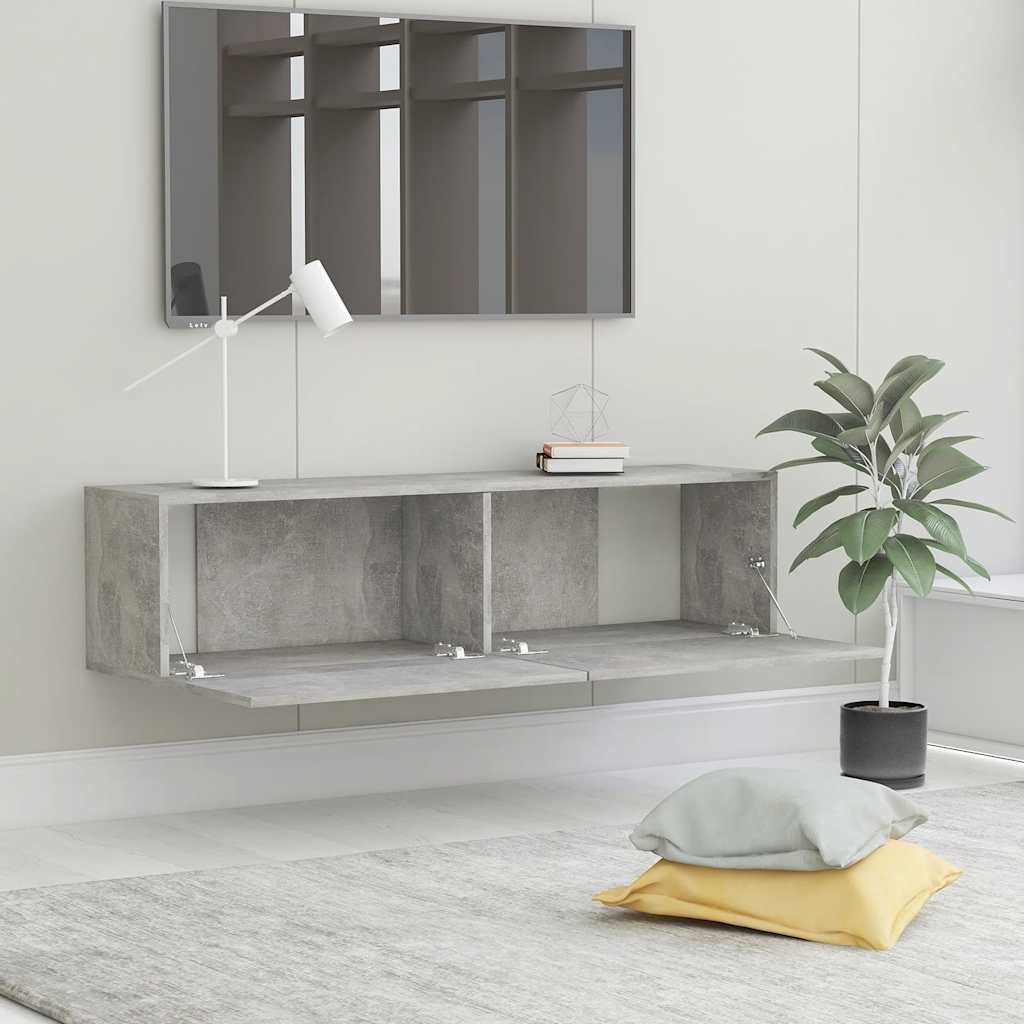TV Cabinet Concrete Grey 120x30x30 cm Engineered Wood