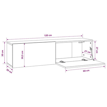 TV Cabinet Concrete Grey 120x30x30 cm Engineered Wood