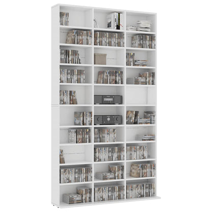 CD Cabinet White 102x23x177.5 cm Engineered Wood