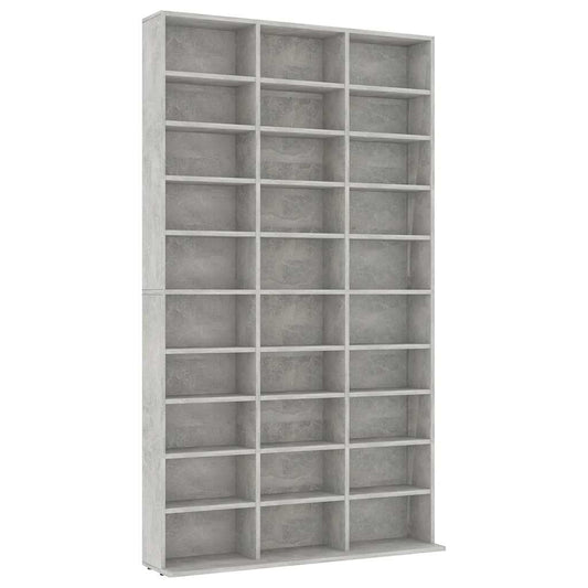 801782 vidaXL CD Cabinet Concrete Grey 102x23x177,5 cm Engineered Wood