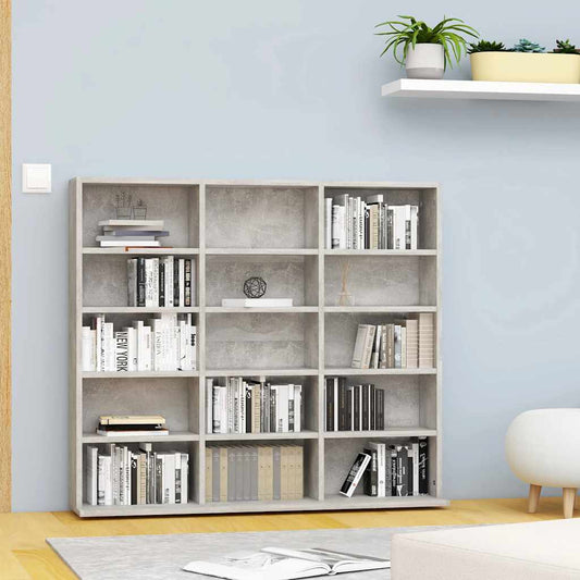 801791 vidaXL CD Cabinet Concrete Grey 100x23x89,5 cm Engineered Wood