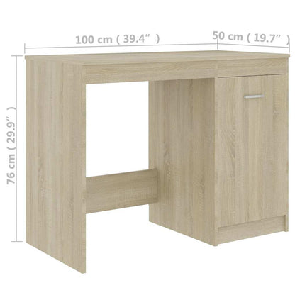 801799 vidaXL Desk Sonoma Oak 100x50x76 cm Engineered Wood
