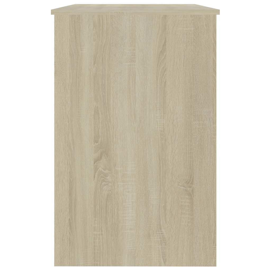 801801 vidaXL Desk White and Sonoma Oak 100x50x76 cm Engineered Wood