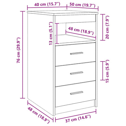 Drawer Cabinet Concrete Grey 40x50x76 cm Engineered Wood
