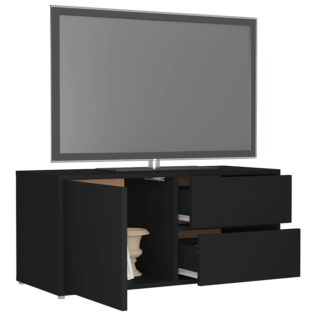 801851 vidaXL TV Cabinet Black 80x34x36 cm Engineered Wood
