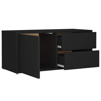 801851 vidaXL TV Cabinet Black 80x34x36 cm Engineered Wood