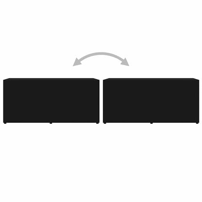 801851 vidaXL TV Cabinet Black 80x34x36 cm Engineered Wood