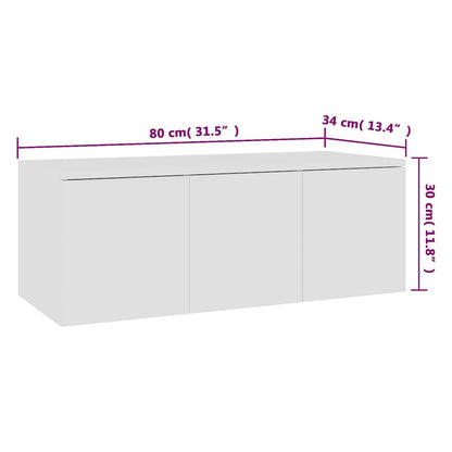 801859 vidaXL TV Cabinet White 80x34x30 cm Engineered Wood