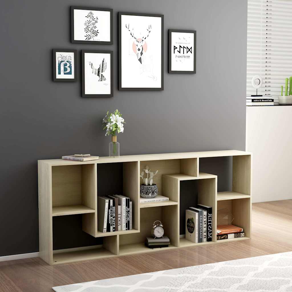 801880 vidaXL Book Cabinet Sonoma Oak 67x24x161 cm Engineered Wood